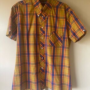 Vibrant Plaid Button-Down Shirt for Men